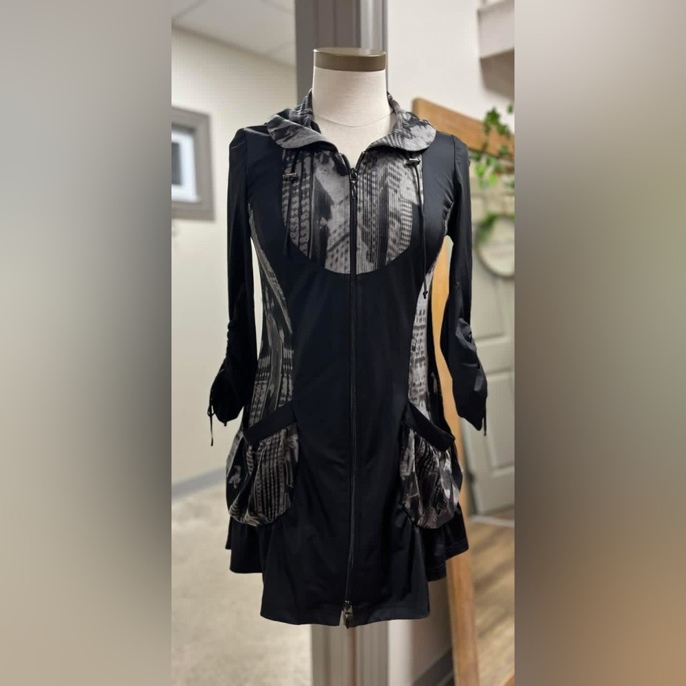 Black and Gray Zip-Up